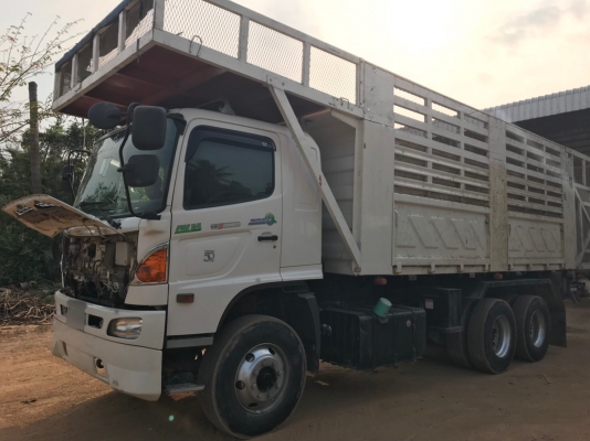 ขาย HINO 344 พ่วงแม่ลูก กระบะเหล็กสามมิตร รถปี 57