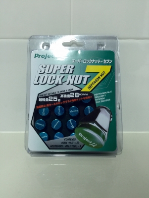 ขายน๊อตล้อ Project Mu SUPER  สีฟ้าเกลียว 1x1.25 = 20P