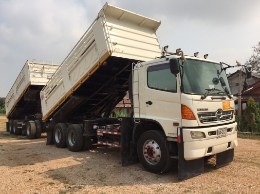 HINO 380 แรง ปลายปี 53 เฟืองช้า แม่ลูกดัมพ์สามมิตร รถวิ่งวัสดุก่อสร้างอย่างเดียว สภาพเดิมๆ ยางดี ทะเบียนพร้อม
