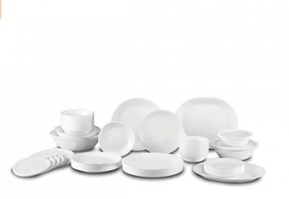 จานชุด Corelle74ชิ้น สีขาวล้วน ของใหม่พร้อมกล่อง นำเข้าจากอเมริกา