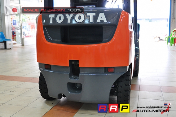 ขายรถโฟล์คลิฟท์มือสอง TOYOTA รุ่น 8FGL15-13669 นำเข้าจากประเทศญี่ปุ่น 100\% ไม่เคยใช้งานในไทย