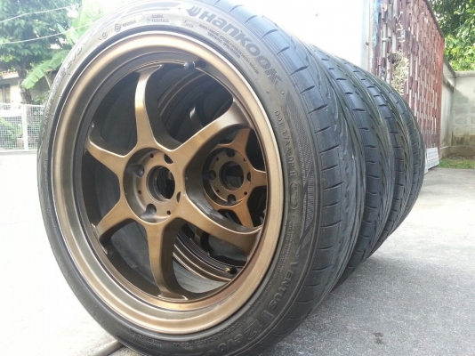 ล้อ17RG2สีน้ำตาลไหม้ขอบชา กว้าง7ออฟ42 + ยาง Hankook 205/45/17