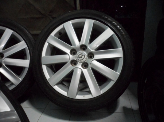ล้อ18"พร้อมยาง*ญี่ปุ่นแท้ทั้งset *ตัวนอกmasda3+ยาง225/45/18 ใส่5x114,กว้าง7"of52 ของลงมาสดๆหัวค่ำนี้เอง