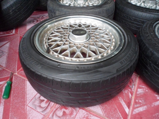 BBS 15"4รู100กว้าง7"พร้อมยาง185/55/15(+1,500บ.) แยกแม็กเปล่า 6,500 บ.