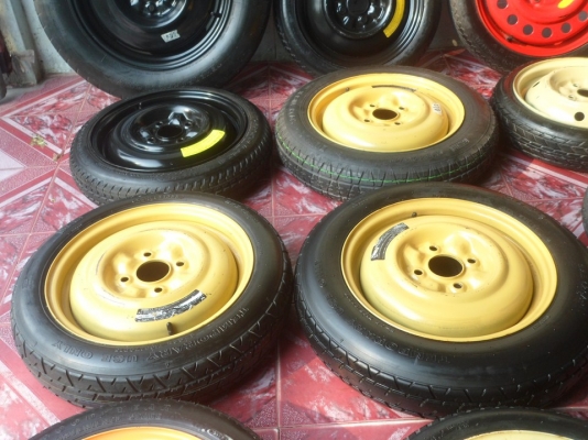 ล้ออะไหล่ญี่ปุ่นเหลืองบาง14"15"16"17" ใส่4-5รู สีเหลือง,ดำ,ส้ม,แดง" (เริ่มวงละ900บ.)