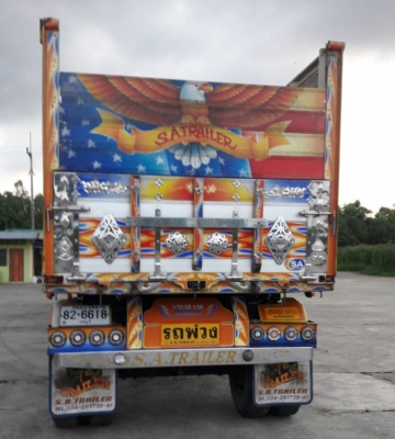 พ่วง 18 ล้อ ISUZU คัตซีจัมโบ้ เครื่อง 195 เทอร์โบ 230 แรง กระบะมิเนียม - ดั้ม อู่ เอสเอ เทรนเลอร์ แม่ปี46 - ลูกปี 56 ยางสวย