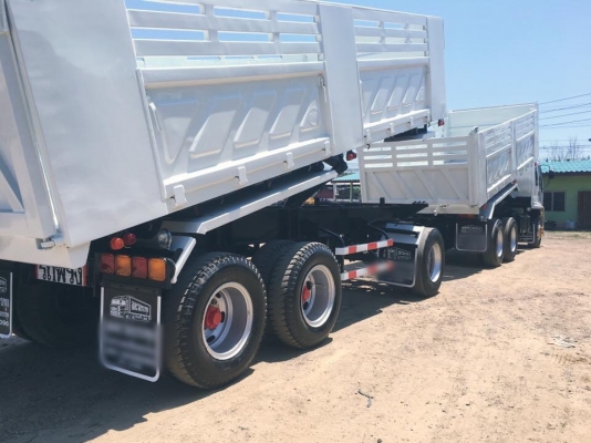 Isuzu deca 320 แรง แม็กโหลด จดปี 60 แม่ลูกกระบะดัมพ์สามมิตร  ลูก 3 เพลา พร้อมใช้งาน รถออกป้ายแดงมา