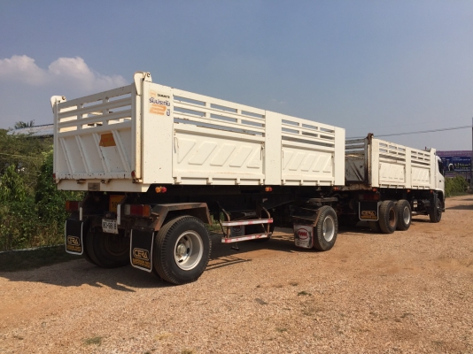 ขาย HINO 330 แรง พ่วงแม่ลูก กระบะเหล็กสามมิตร รถปี 56 ปลายปี