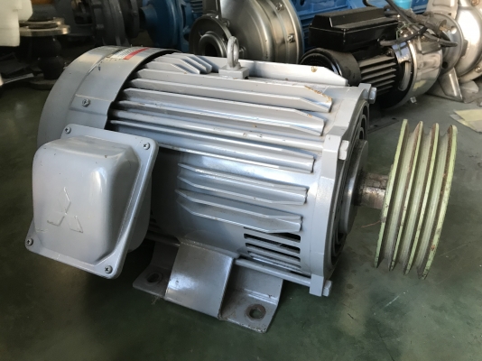 ขายมอเตอร์ไฟฟ้า Mitsubishi 5HP. 220V 1450rpm. ไฟบ้าน สภาพสวยมากเดิมๆ หมุนนิ่ม พร้อมใช้งาน