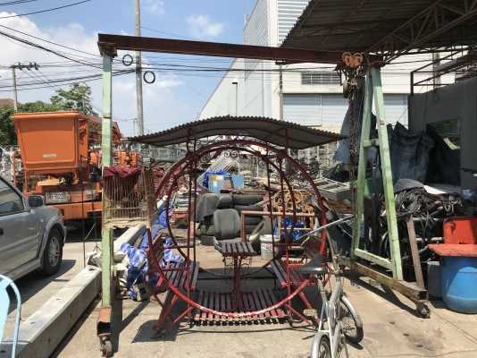 ขายโครงรอกสนามมีล้อเลื่อน สูงประมาณ 2.7เมตร พร้อมรอกโซ่สาว N.I.T. 1ton made in Japan สภาพดี พร้อมใช้งาน