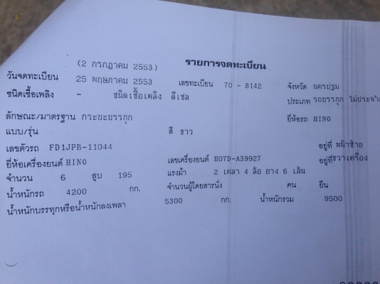 ขายด่วน 6 ล้อ Hino FD1J 195 แรง  สภาพพร้อมใช้ ขายด่วน 6 ล้อ Hino FD1J 195 แรง  สภาพพร้อมใช้