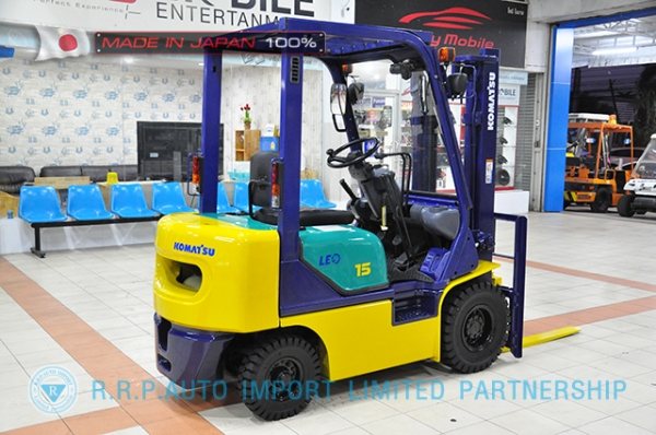 ขายรถโฟล์คลิฟท์มือสอง KOMATSU รุ่น FD15C-16-619696 นำเข้าจากประเทศญี่ปุ่น 100\% ไม่เคยใช้งานในไทย