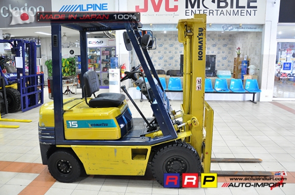 ขายรถโฟล์คลิฟท์มือสอง KOMATSU รุ่น FD15H-15-333480 นำเข้าจากประเทศญี่ปุ่น 100\% ไม่เคยใช้งานในไทย