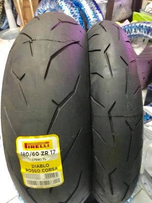 !!! จัดโปรโมชั่น Pirelli Rosso Corsa 120/70/17+180/60/17 ยางปี 17