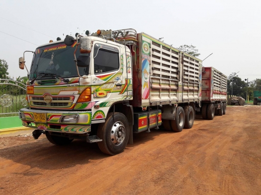 HINO mega 320 แรง ปี 2550 แม่ลูกกระบะไม่ดัมพ์ ต่ออู่สหกิจ ลูกสามเพลาแท้ยาว 7.20 ม. แม่กะบะยาว 6.20 ม. ทะเบียนพร้อม
