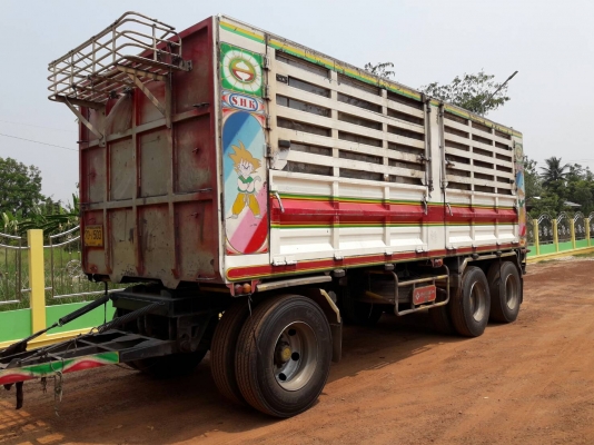 HINO mega 320 แรง ปี 2550 แม่ลูกกระบะไม่ดัมพ์ ต่ออู่สหกิจ ลูกสามเพลาแท้ยาว 7.20 ม. แม่กะบะยาว 6.20 ม. ทะเบียนพร้อม