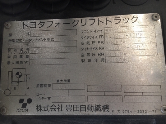 TOYOTA 02-8FDL15 : ฟอร์คลิฟท์ 1.5 ตัน ดีเซล รถนอก สภาพดี* โทร. 080-6565422 (หนิง)