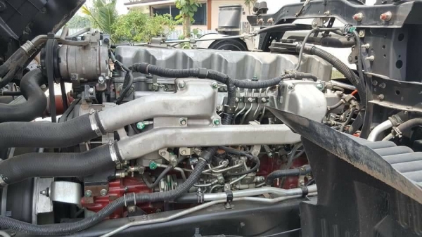 HINO MEGA FM2P 380 แรง Hi Speed ปี 57 แม่ลูกดัมพ์สามมิตร  ไมล์แท้ 190,000 กม. เครื่อง/เกียร์เดิมบาง ยางดี 80\% ทะเบียนพร้อม