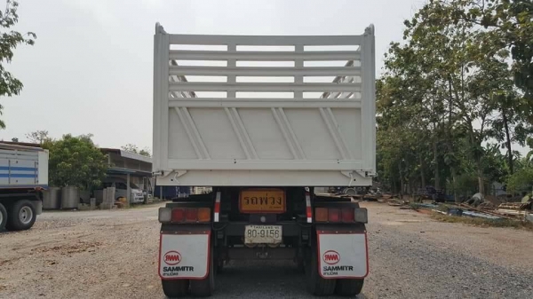 HINO MEGA FM2P 380 แรง Hi Speed ปี 57 แม่ลูกดัมพ์สามมิตร  ไมล์แท้ 190,000 กม. เครื่อง/เกียร์เดิมบาง ยางดี 80\% ทะเบียนพร้อม