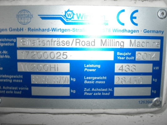 ขายรถกัดผิวถนน WIRTGEN W200HI 'ปี 2014 สภาพพ้อมใช้ สนใจติดต่อ อำพล 090-9694506, 080-3031241