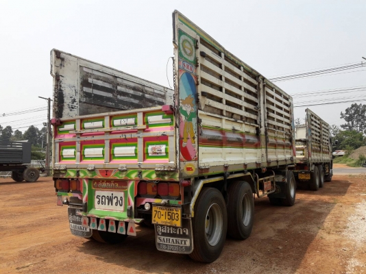 HINO mega 320 แรง ปี 2550 แม่ลูกกระบะไม่ดัมพ์ ต่ออู่สหกิจ ลูกสามเพลาแท้ยาว 7.20 ม. แม่กะบะยาว 6.20 ม. ทะเบียนพร้อม