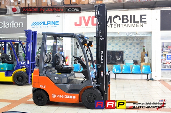 ขายรถโฟล์คลิฟท์มือสอง TOYOTA รุ่น 8FG15-33916 นำเข้าจากประเทศญี่ปุ่น 100\% ไม่เคยใช้งานในไทย