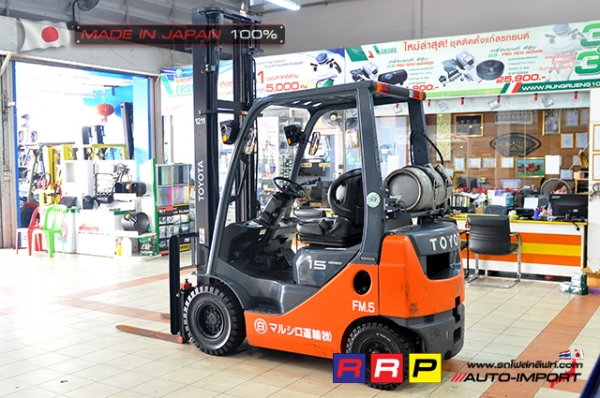 ขายรถโฟล์คลิฟท์มือสอง TOYOTA รุ่น 8FG15-33916 นำเข้าจากประเทศญี่ปุ่น 100\% ไม่เคยใช้งานในไทย