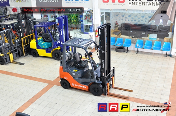 ขายรถโฟล์คลิฟท์มือสอง TOYOTA รุ่น 8FG15-33916 นำเข้าจากประเทศญี่ปุ่น 100\% ไม่เคยใช้งานในไทย