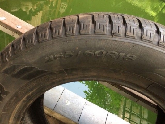 ขายยาง265 60 18สภาพป้ายแดง เส้นถอดจากล้ออะไหล่ไม่เคยลงดิน