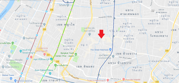 ขายที่ดินใกล้ตลาดสดห้วยขวางแปลงใหญ่2แปลงรวม 9ไร่ ติดถนนประชาสงเคราะห์ ใกล้สถานีรถไฟฟ้าMRT 700 เมตร