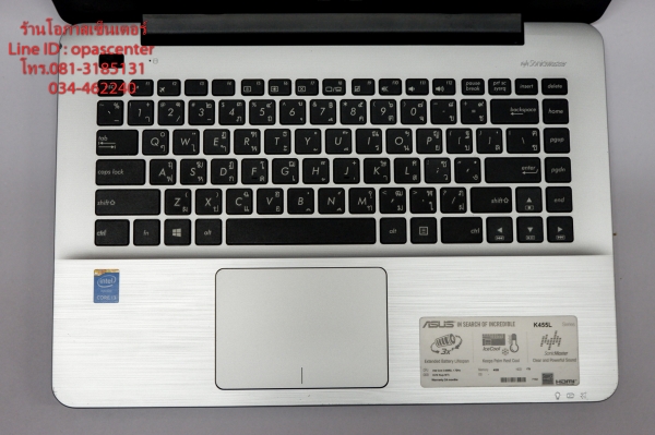 โน๊ตบุ๊ค ASUS K455LA Core i3-4005U 1.7 Ram 4G HDD 1 TB กระเป๋า ที่ชาร์ท โน๊ตบุ๊ค ASUS K455LA Core i3-4005U 1.7 Ram 4G HDD 1 TB กระเป๋า ที่ชาร์ท