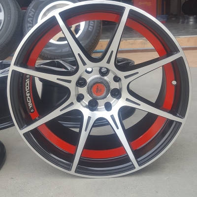 ล้อมือ2 YACHIYODA ขอบ17 ขลิปแดง 4รู100-114  4 ล้อ