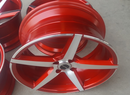 ล้อมือ2 ขอบ17 หน้าเงาแดง 4รู100 หน้า7.5หลัง8.5 4 ล้อ ล้อมือ2 ขอบ17 หน้าเงาแดง 4รู100 หน้า7.5หลัง8.5 4 ล้อ