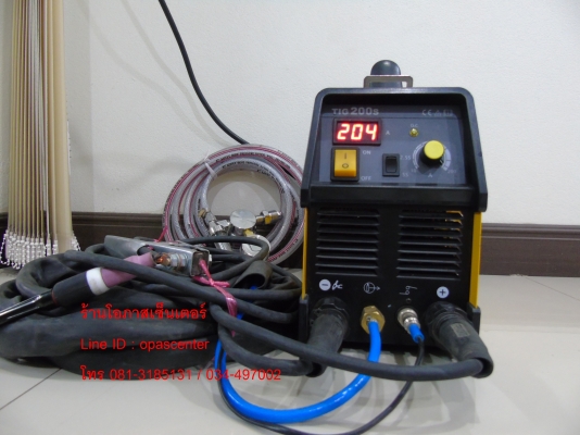 เครื่องเชื่อมอาร์กอน 200 A ยี่ห้อ Rilon รุ่น TIG200S สภาพใหม่ มีสายเชื่อมอาร์กอนและเกย์วัด
