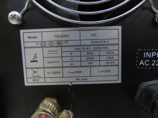 เครื่องเชื่อมอาร์กอน 200 A ยี่ห้อ Rilon รุ่น TIG200S สภาพใหม่ มีสายเชื่อมอาร์กอนและเกย์วัด