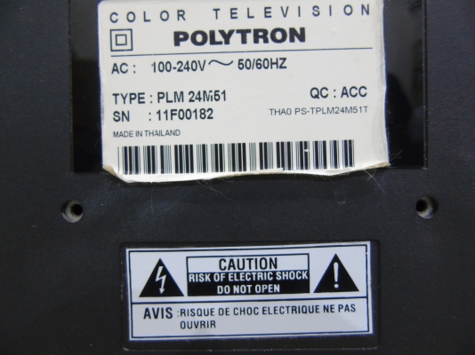 LCD TV Polytron รุ่น PLM24M51 ขนาด 24 นิ้ว มีรีโมท สภาพดี ใช้ได้ปกติ