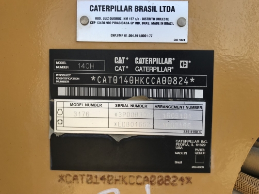 CAT 140H-2 SN: CCA00824 YR: 2004 ใบมีด 16 ฟุต VHP PLUS จากอเมริกา CAT 140H-2 SN: CCA00824 YR: 2004 ใบมีด 16 ฟุต VHP PLUS จากอเมริกา