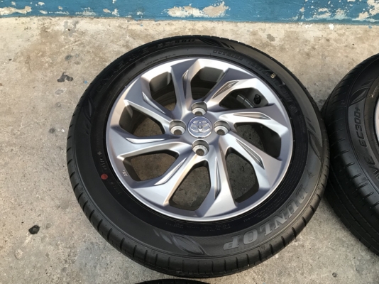 ล้อแม็ก TOYOTA New VIOS 2017 ขอบ 15 พร้อมยางป้ายแดง 185-60-15 แม็กสวย มีตุ่ม เส้นสีชัดๆ