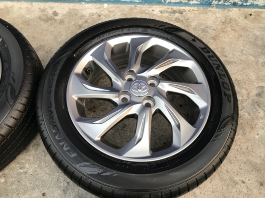 ล้อแม็ก TOYOTA New VIOS 2017 ขอบ 15 พร้อมยางป้ายแดง 185-60-15 แม็กสวย มีตุ่ม เส้นสีชัดๆ