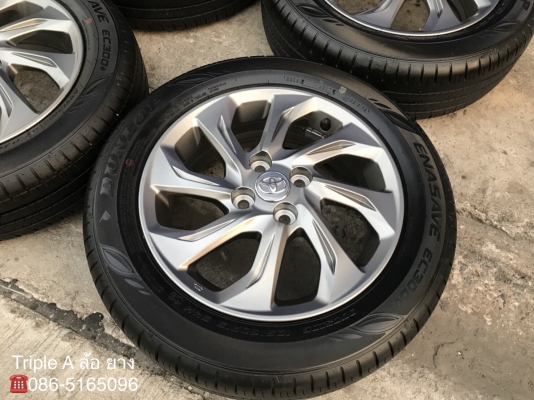 ล้อแม็ก TOYOTA New VIOS 2017 ขอบ 15 พร้อมยางป้ายแดง 185-60-15 แม็กสวย มีตุ่ม เส้นสีชัดๆ