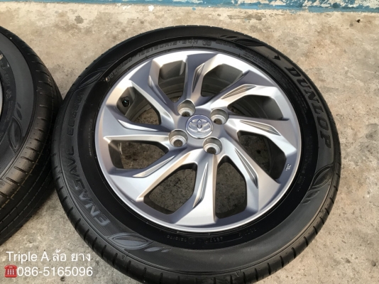 ล้อแม็ก TOYOTA New VIOS 2017 ขอบ 15 พร้อมยางป้ายแดง 185-60-15 แม็กสวย มีตุ่ม เส้นสีชัดๆ