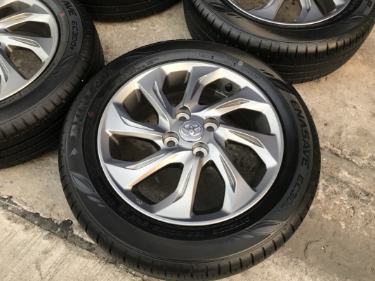 ล้อแม็ก TOYOTA New VIOS 2017 ขอบ 15 พร้อมยางป้ายแดง 185-60-15 แม็กสวย มีตุ่ม เส้นสีชัดๆ