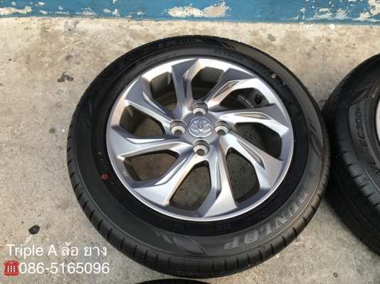 ล้อแม็ก TOYOTA New VIOS 2017 ขอบ 15 พร้อมยางป้ายแดง 185-60-15 แม็กสวย มีตุ่ม เส้นสีชัดๆ