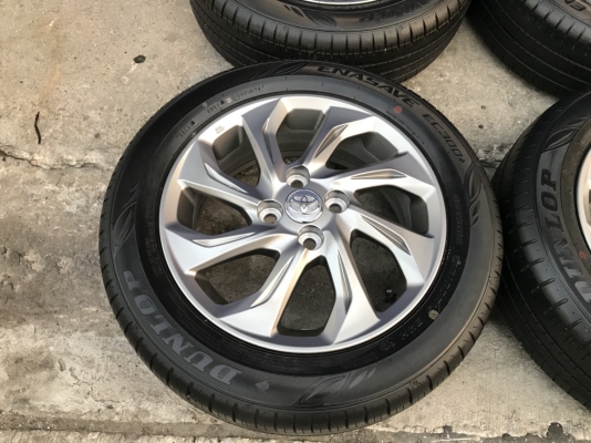 ล้อแม็ก TOYOTA New VIOS 2017 ขอบ 15 พร้อมยางป้ายแดง 185-60-15 แม็กสวย มีตุ่ม เส้นสีชัดๆ