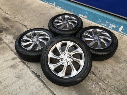 ล้อแม็ก TOYOTA New VIOS 2017 ขอบ 15 พร้อมยางป้ายแดง 185-60-15 แม็กสวย มีตุ่ม เส้นสีชัดๆ