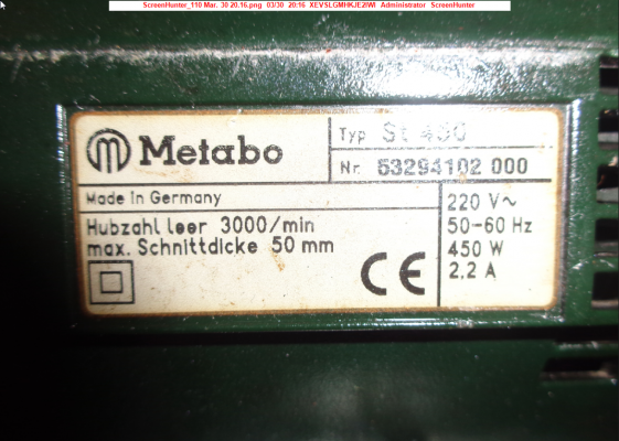 ขายจิ๊กซอ metabo รุ่น st-450 made in germany
