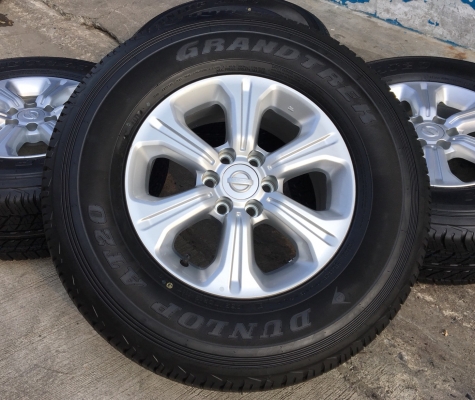 ล้อแม็ก Nissan Navara NP300 ขอบ 16 พร้อมยางใหม่ป้ายแดง Dunlop 255-70-16 ปี 18 แม็กสวย ตุ่มอลัง เส้นสีชัดๆ