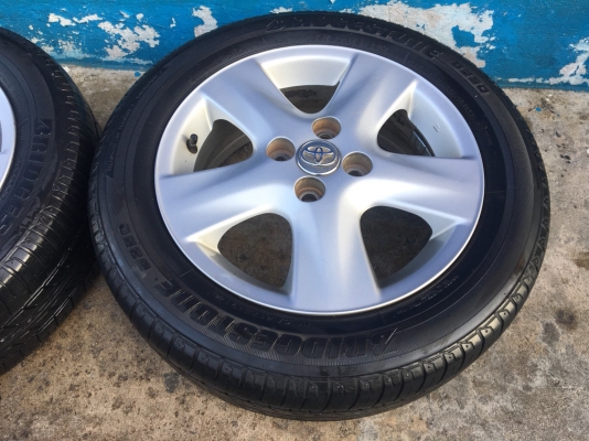 ล้อแม็ก Toyota Vios Yaris ลาย 5 ก้าน ขอบ 15 พร้อมยาง Bridgestone 185-60-15 ปี 14