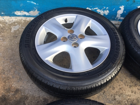 ล้อแม็ก Toyota Vios Yaris ลาย 5 ก้าน ขอบ 15 พร้อมยาง Bridgestone 185-60-15 ปี 14