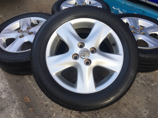 ล้อแม็ก Toyota Vios Yaris ลาย 5 ก้าน ขอบ 15 พร้อมยาง Bridgestone 185-60-15 ปี 14